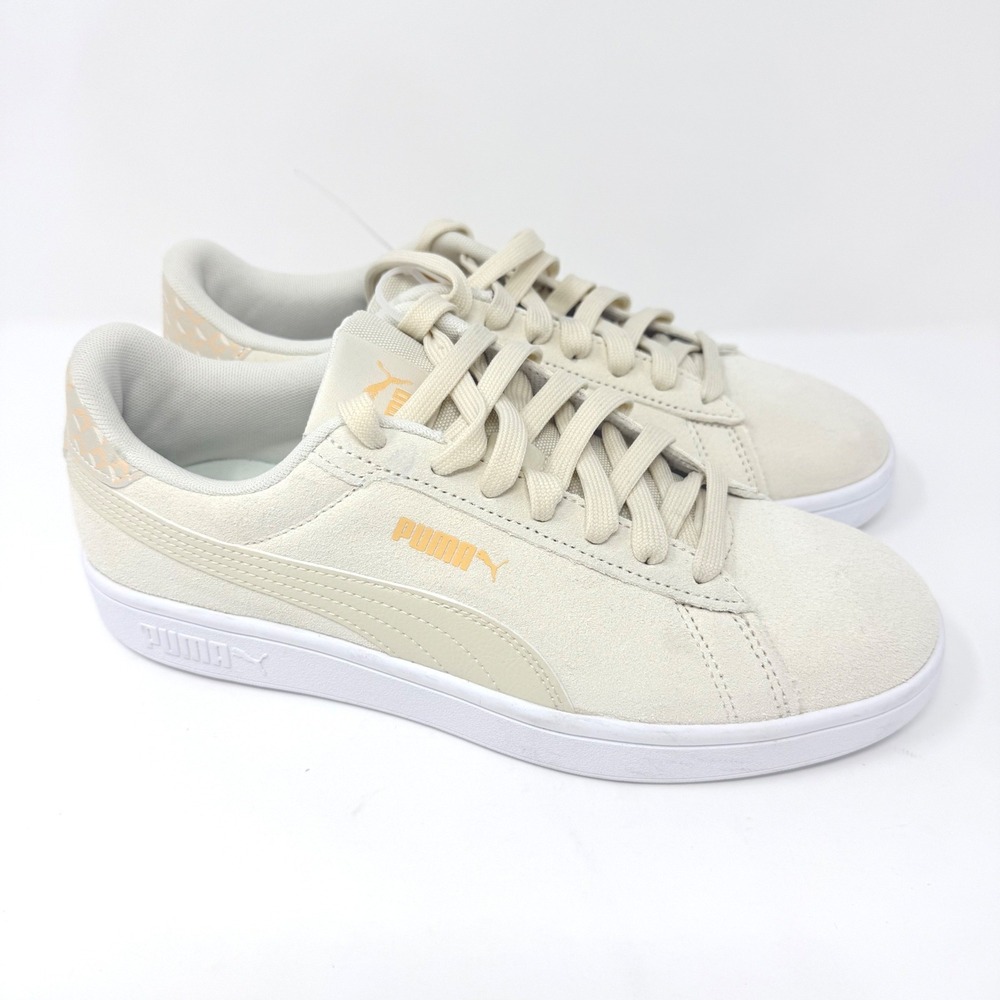 Puma Smash 3.0 Mens Size 7.5 Cream Suede Low Top Sneakers Geometric NEW